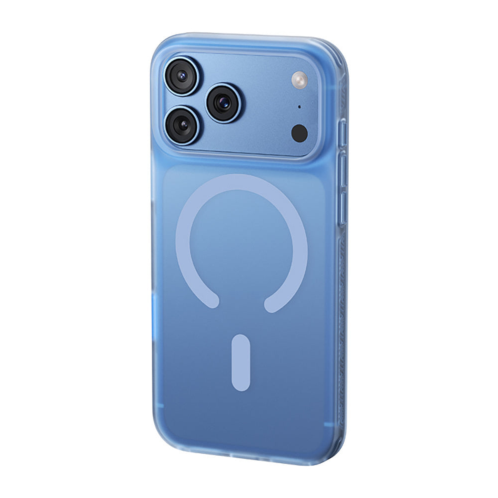 Apple iPhone 17 Pro Max Kılıf M-Safe Şarj Özellikli Benks C-Magnet Lucid ArmorPro Kapak Mavi