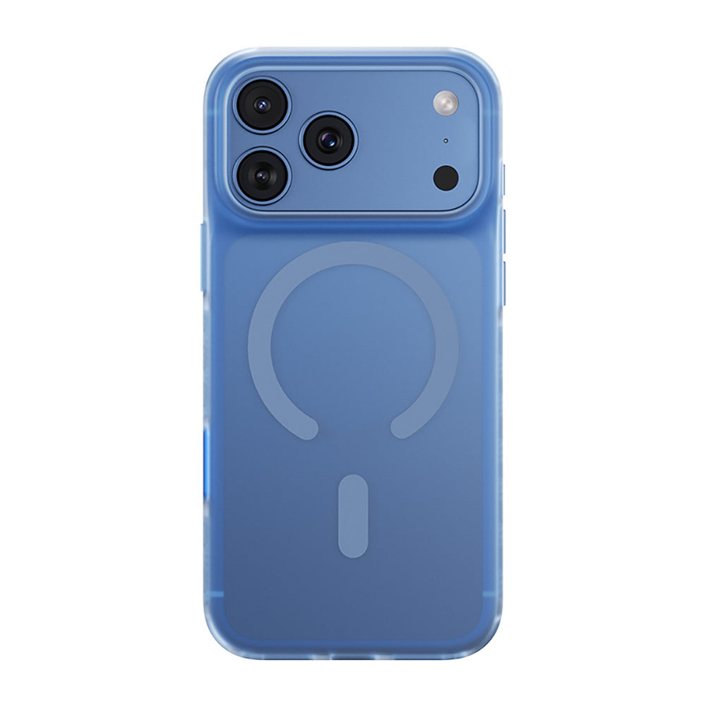 Apple iPhone 17 Pro Max Kılıf M-Safe Şarj Özellikli Benks C-Magnet Lucid ArmorPro Kapak Mavi