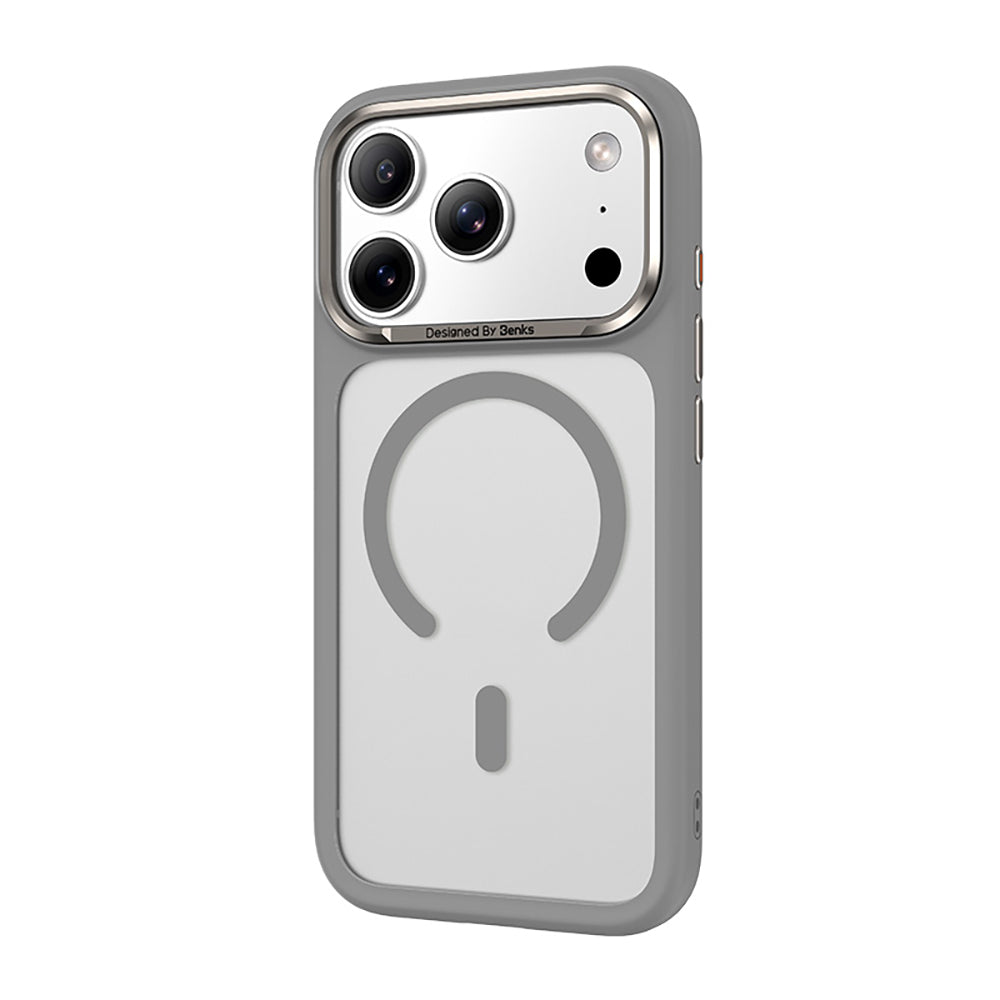 Apple iPhone 17 Pro Max Kılıf M-Safe Şarj Özellikli Benks Mist C-Magnet Kapak Gri