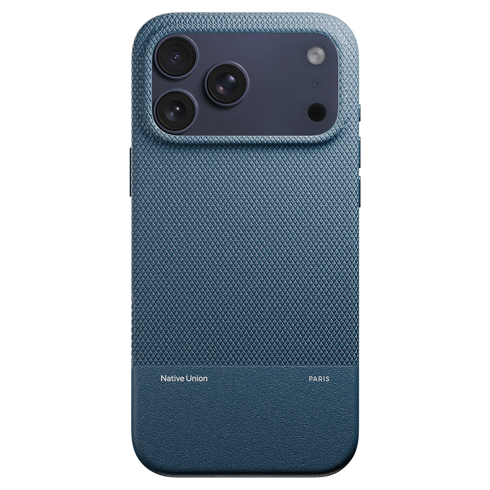 Apple iPhone 17 Pro Max Kılıf M-safe Şarj Özellikli Deri Dokulu Native Union RE Classic Serisi Kapak Lacivert