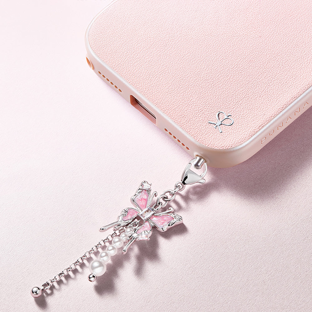 Apple iPhone 17 Pro Max Kılıf M-safe Şarj Özellikli Deri Tasarımlı Pynana Starry Serisi Kapak Beyaz