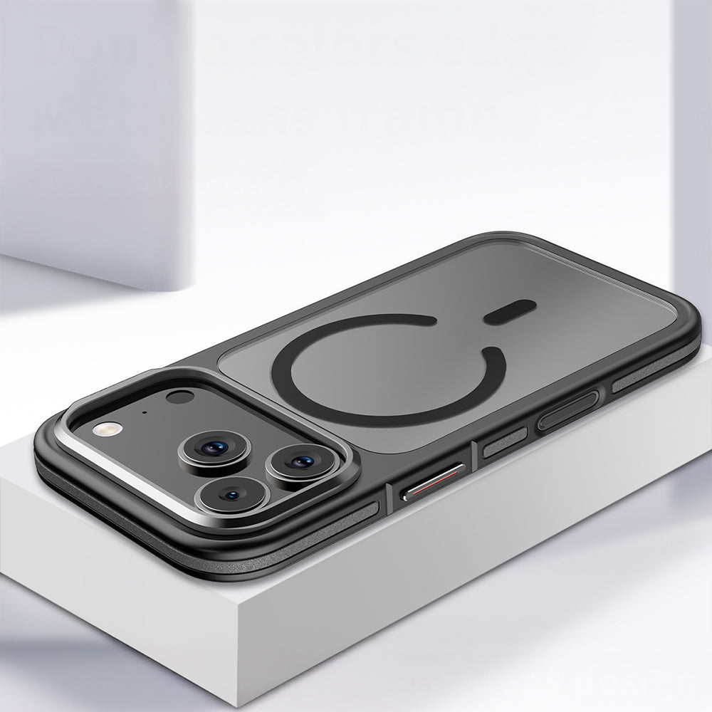 Apple iPhone 17 Pro Max Kılıf M-safe Şarj Özellikli Mat Görünümlü Wlons Vevo Kapak Siyah