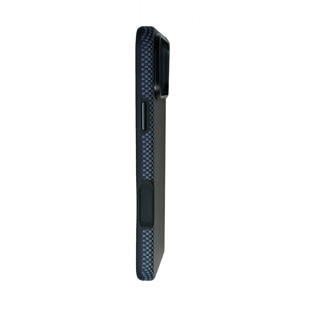 Apple iPhone 17 Pro Max Kılıf M-safe Şarj Özellikli Mohseven 1500D Aramid Fiber Kapak Mavi