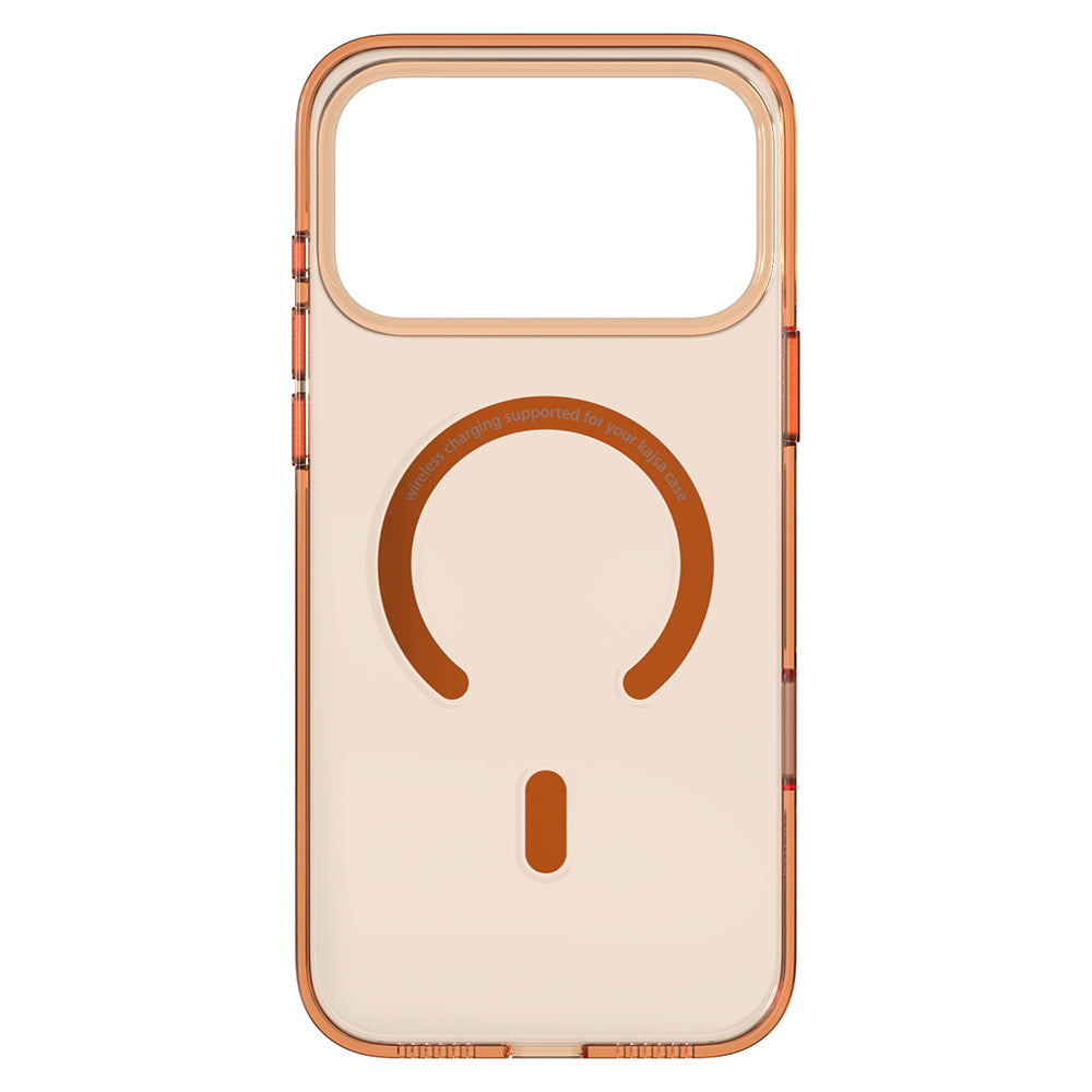 Apple iPhone 17 Pro Max Kılıf M-safe Şarj Özellikli O-Ring Şeffaf Kajsa Trans Shield Serisi Kapak Turuncu