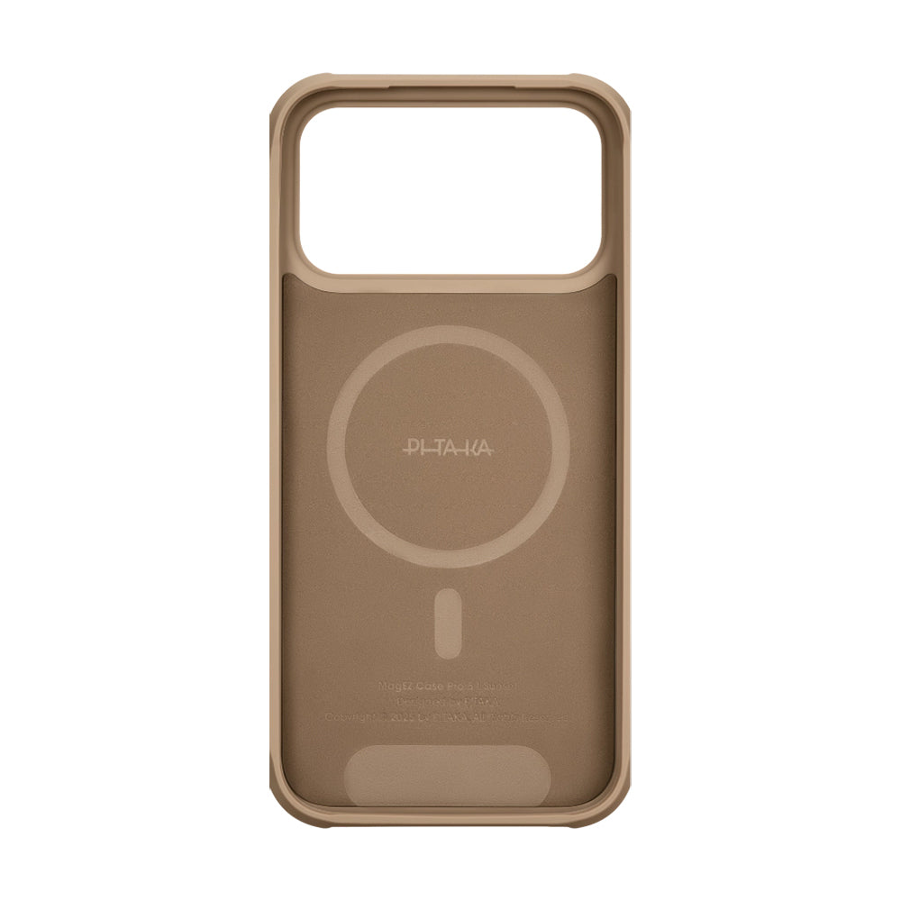 Apple iPhone 17 Pro Max Kılıf M-safe Şarj Özellikli Pitaka Tactile Woven Sunset-Moonrise Aramid Pro Guard Serisi Kapak Kahverengi
