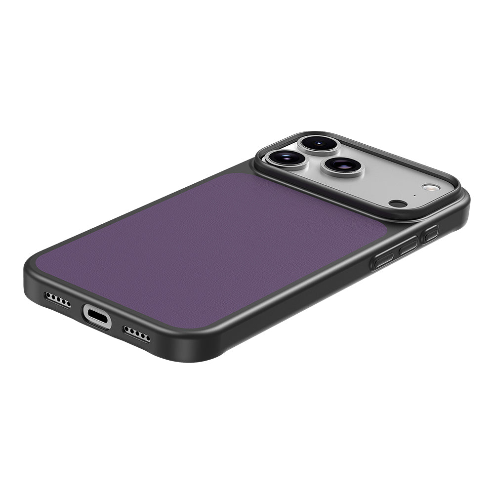 Apple iPhone 17 Pro Max Kılıf M-Safe Şarj Özellikli PU Zore Paris Trexo Sert PC Kapak Mor