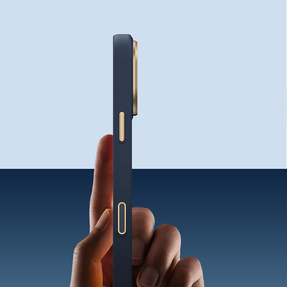 Apple iPhone 17 Pro Max Kılıf M-safe Şarj Özellikli Raptic Aramid Dual Serenity Serisi Kapak Lacivert