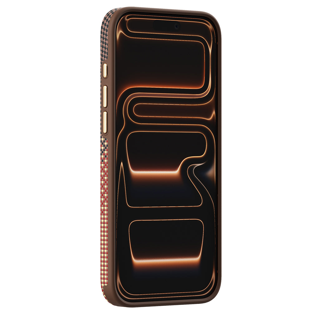 Apple iPhone 17 Pro Max Kılıf M-safe Şarj Özellikli Raptic Aramid Dual Ultra Serenity Serisi Kapak Kahverengi