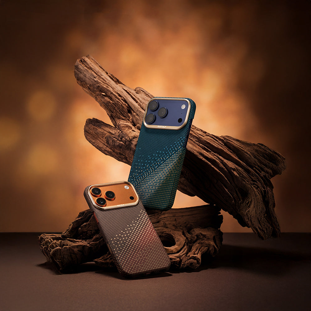 Apple iPhone 17 Pro Kılıf M-safe Şarj Özellikli Raptic Aramid Skin Serenity Serisi Kapak Kahverengi