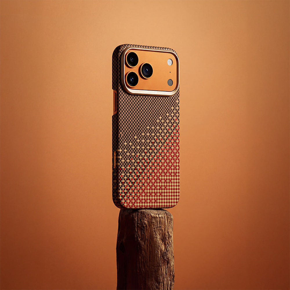 Apple iPhone 17 Pro Kılıf M-safe Şarj Özellikli Raptic Aramid Skin Serenity Serisi Kapak Kahverengi