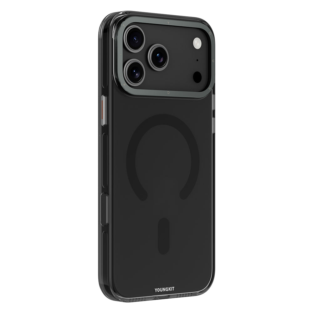 Apple iPhone 17 Pro Max Kılıf M-safe Şarj Özellikli Şeffaf Youngkit Crystal Shield Serisi Kapak Siyah
