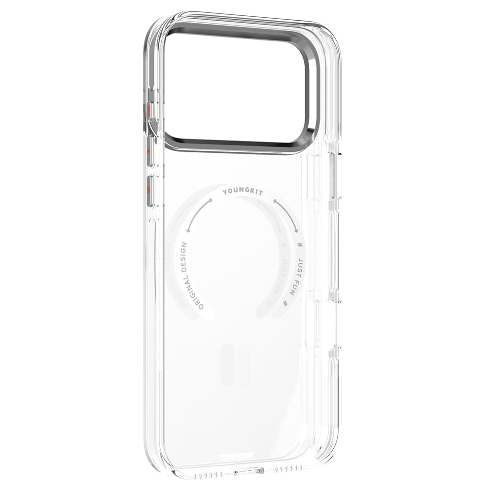 Apple iPhone 17 Pro Max Kılıf M-safe Şarj Özellikli Şeffaf Youngkit Crystal Shield Serisi Kapak Siyah