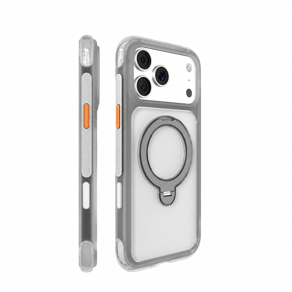 Apple iPhone 17 Pro Max Kılıf M-safe Şarj Özellikli Standlı Airbag Tasarımlı Mutural Air Shield Serisi Kapak Gri