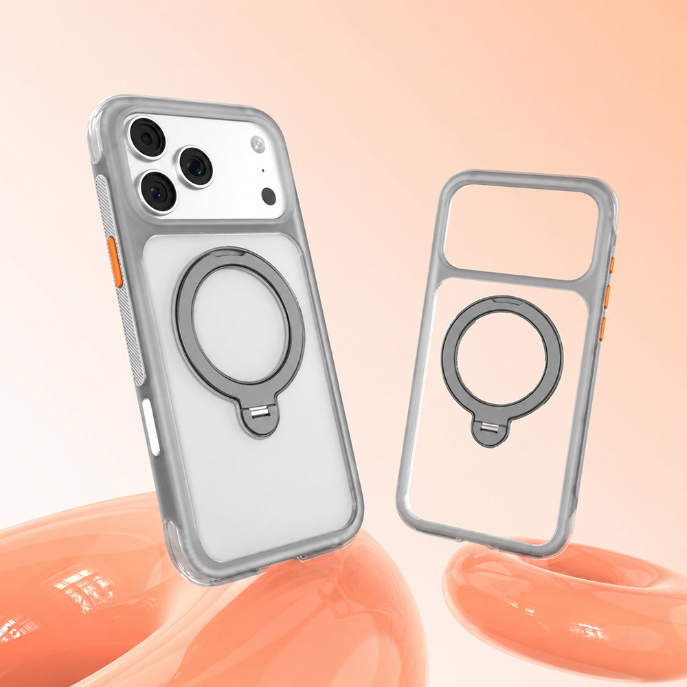 Apple iPhone 17 Pro Max Kılıf M-safe Şarj Özellikli Standlı Airbag Tasarımlı Mutural Air Shield Serisi Kapak Gri