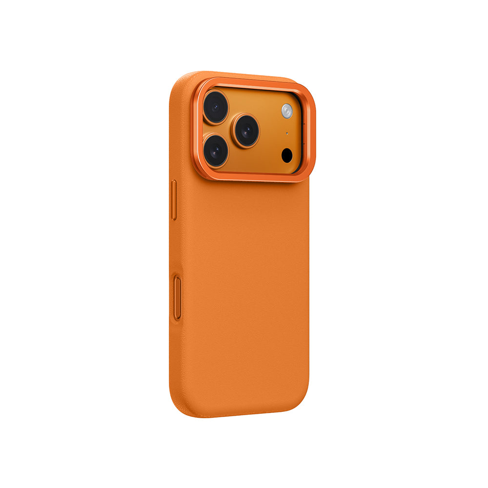Apple iPhone 17 Pro Max Kılıf M-safe Şarj Özellikli Standlı Amazingthing Glamour Mag Serisi PU Kapak Turuncu