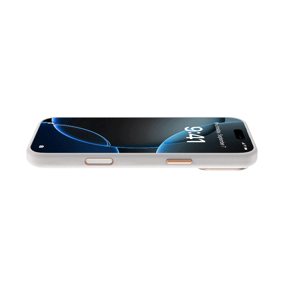 Apple iPhone 17 Pro Max Kılıf M-Safe Şarj Özellikli Standlı Udemos İndependence Serisi Kapak Beyaz