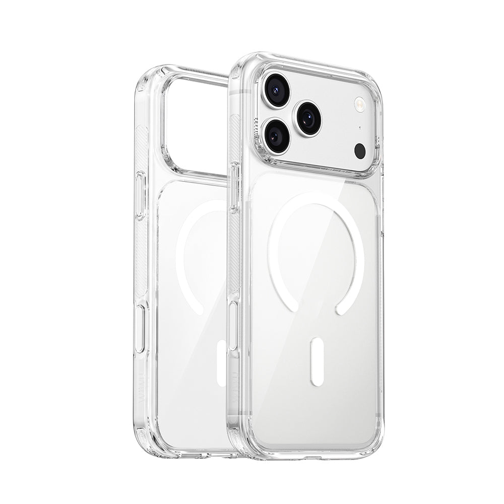 Apple iPhone 17 Pro Max Kılıf M-safe Şarj Özellikli Wiwu CS-202 Crystal Shield Pro Serisi Anti Yellowing Sert PC Kapak Şeffaf