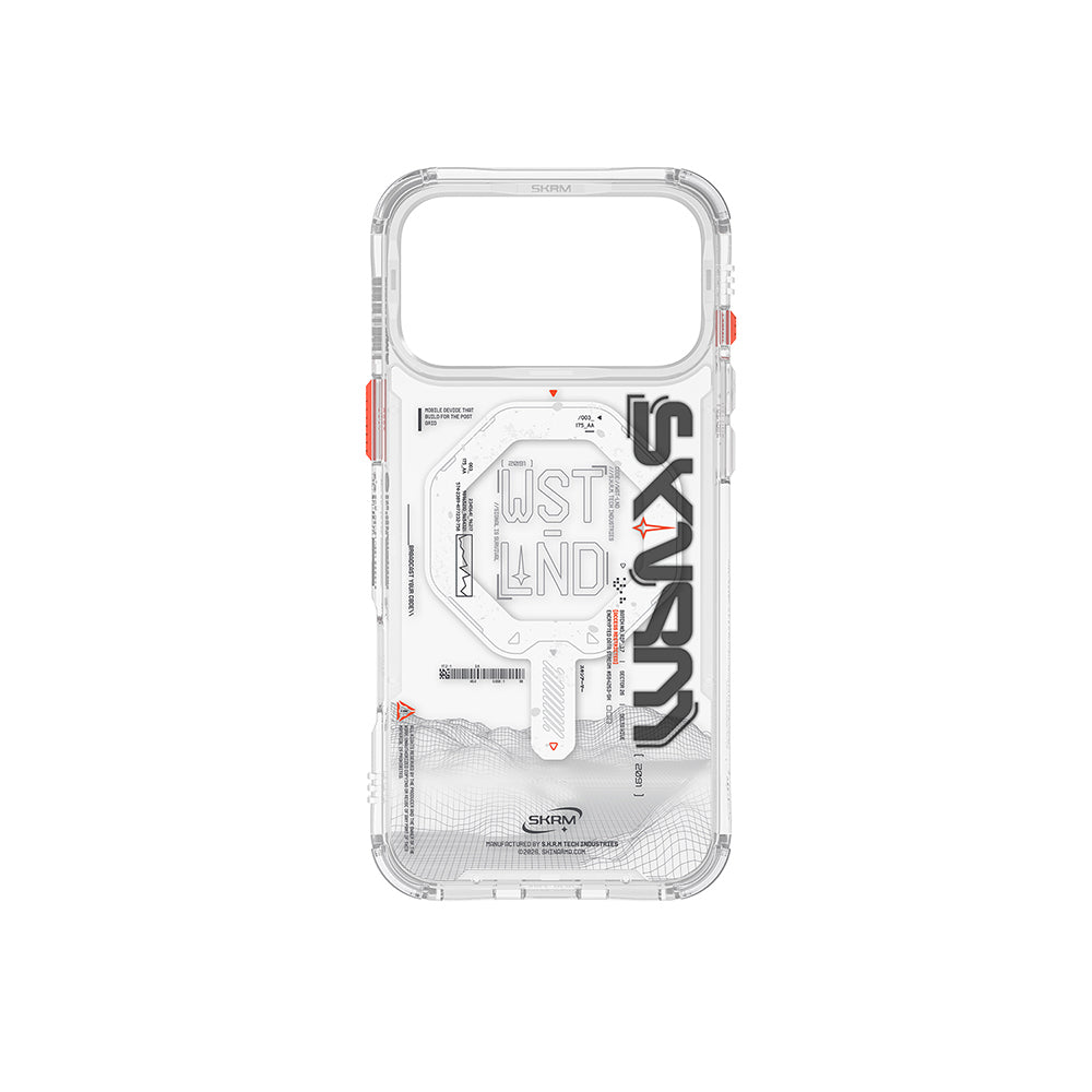 Apple iPhone 17 Pro Max Kılıf M-safe Şarj Özellikli Yazı Desenli Airbag Tasarımlı Skinarma Sonix Kapak Şeffaf