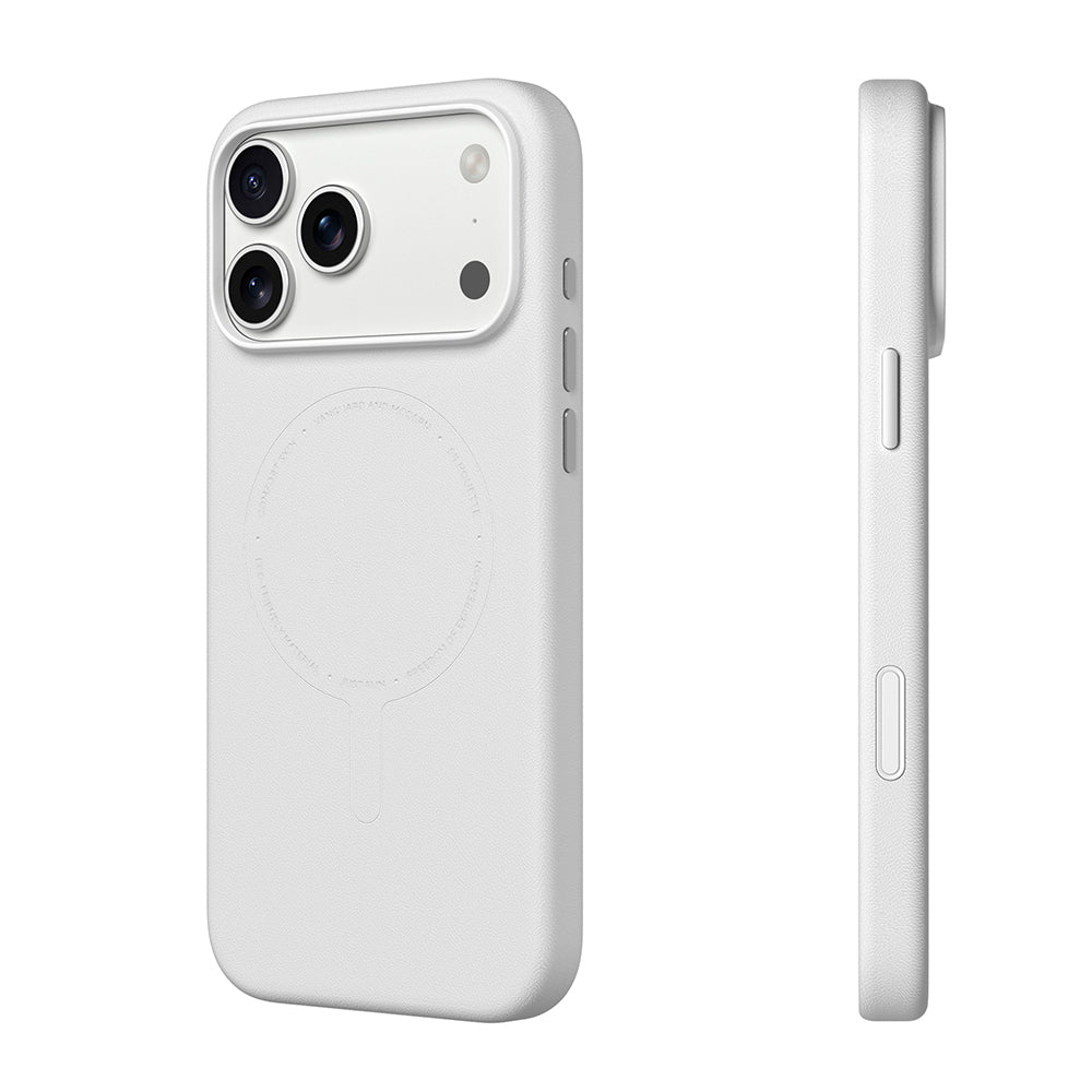 Apple iPhone 17 Pro Max Kılıf M-Safe Şarj Özellikli Youngkit Vela Serisi Kapak Beyaz