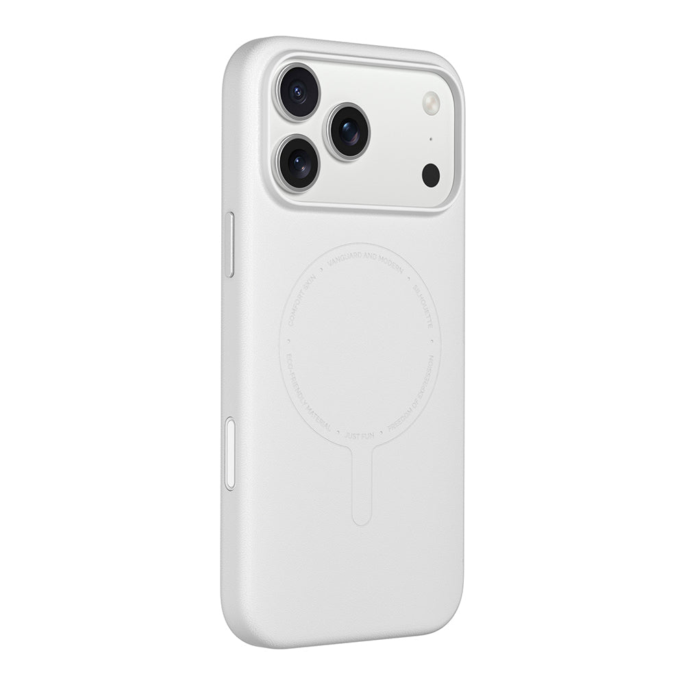 Apple iPhone 17 Pro Max Kılıf M-Safe Şarj Özellikli Youngkit Vela Serisi Kapak Beyaz
