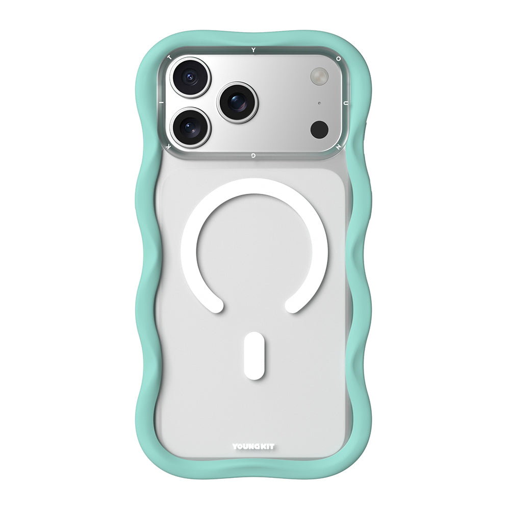Apple iPhone 17 Pro Max Kılıf M-safe Şarj Özellikli Youngkit Wave Matte Serisi Kapak Açık Mavi