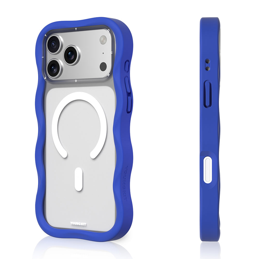 Apple iPhone 17 Pro Max Kılıf M-safe Şarj Özellikli Youngkit Wave Matte Serisi Kapak Lacivert