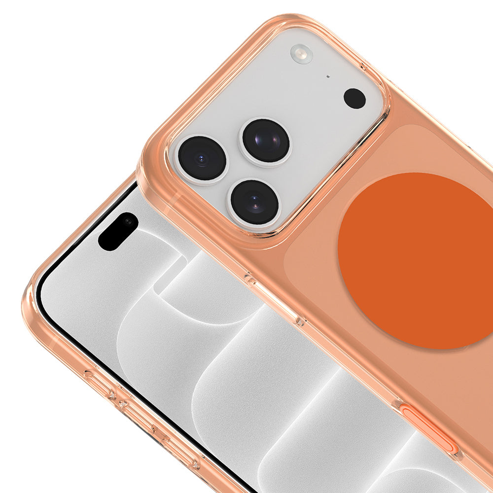 Apple iPhone 17 Pro Max Kılıf M-safe Şarj Özellikli Zore Paris Belmo Kapak Turuncu
