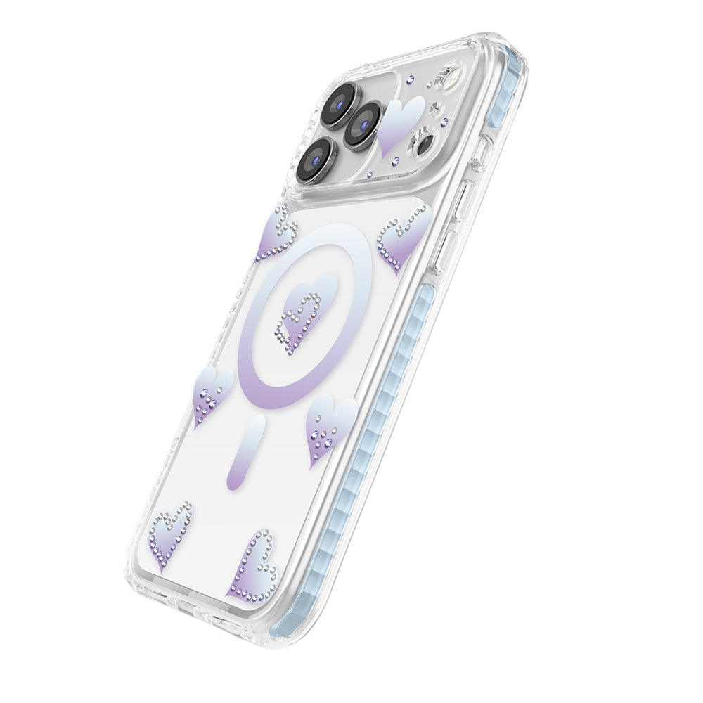 Apple iPhone 17 Pro Max Kılıf M-Safe Şarj Özellikli Zore Paris Elvo Sert PC Kapak Mavi