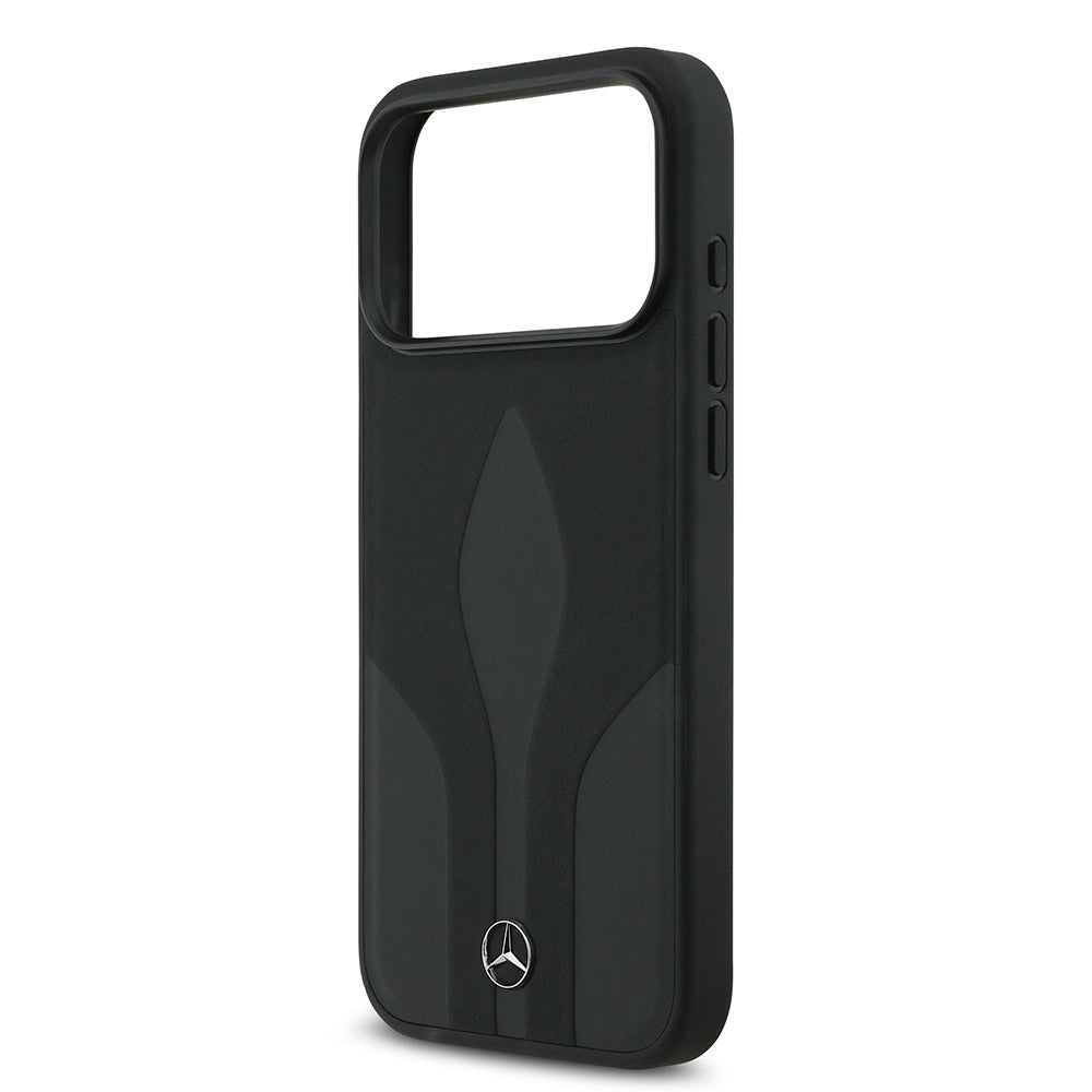 Apple iPhone 17 Pro Max Kılıf Mercedes Benz Orjinal Lisanslı M-safe Şarj Özellikli Dokulu Desenli Deri Kapak Kahverengi