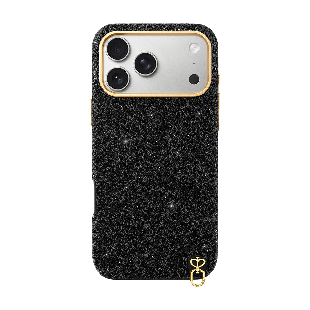 Apple iPhone 17 Pro Max Kılıf Parlayan Simli Tasarım Pynana Diamond Sky Serisi Kapak Siyah