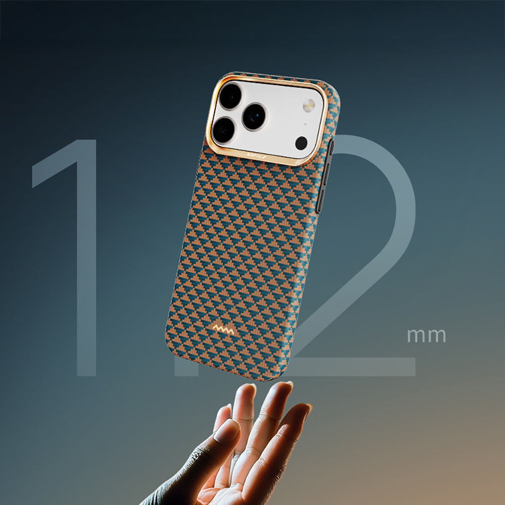 Apple iPhone 17 Pro Max Kılıf Raptic 2in1 Bundle Kit Aramid Skin Destiny Serisi Stand ve Kapak Gold-Mavi