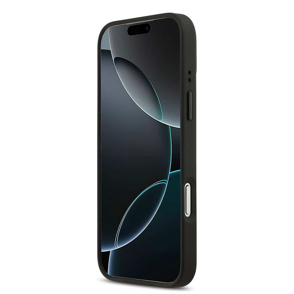 Apple iPhone 17 Pro Max Kılıf Redbull Orjinal Lisanslı M-safe Şarj Özellikli Kırmızı Halka ve Logo Kabartmalı PU Deri Kapak Siyah
