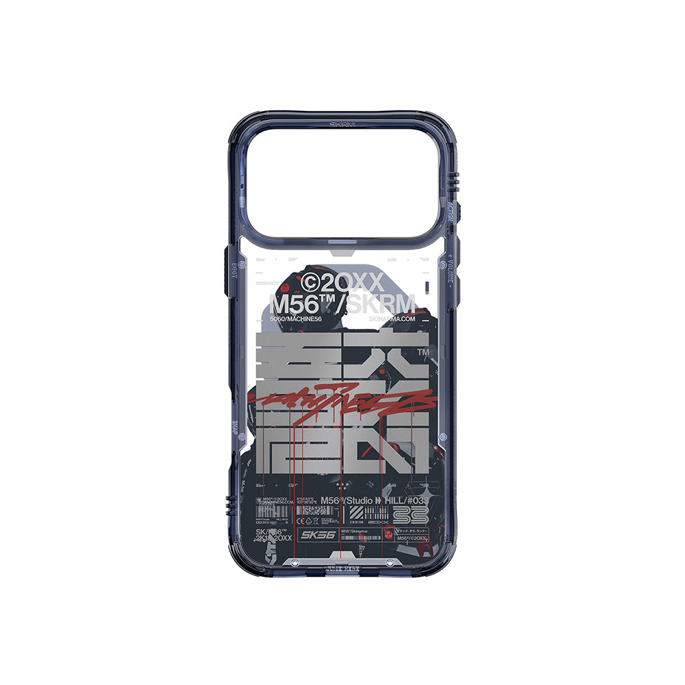 Apple iPhone 17 Pro Max Kılıf Skinarma M-Safe Şarj Özellikli IML Baskılı X M56 Kapak Mavi