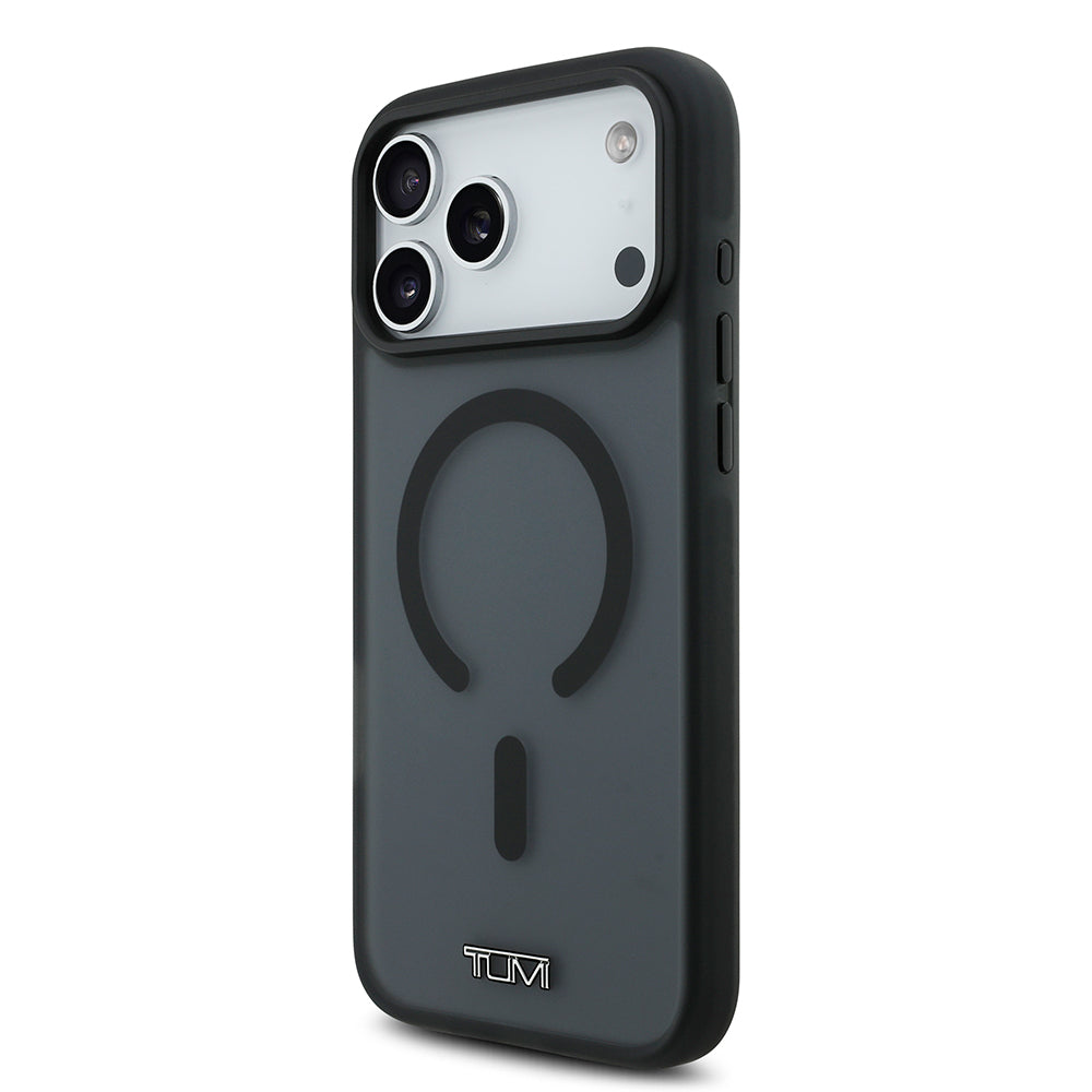 Apple iPhone 17 Pro Max Kılıf TUMI Orjinal Lisanslı M-safe Şarj Özellikli Buzlu Transparan Kapak Siyah