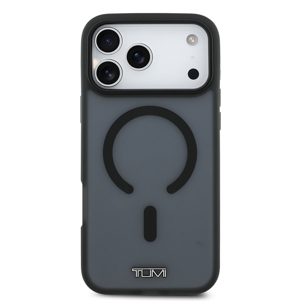 Apple iPhone 17 Pro Max Kılıf TUMI Orjinal Lisanslı M-safe Şarj Özellikli Buzlu Transparan Kapak Siyah