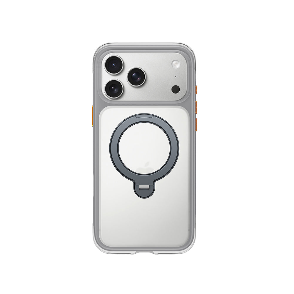 Apple iPhone 17 Pro Max Kılıf Wiwu AS-203 AeroShield Ultra Serisi M-safe Şarj Özellikli Airbag Tasarımlı Standlı Kapak Gri