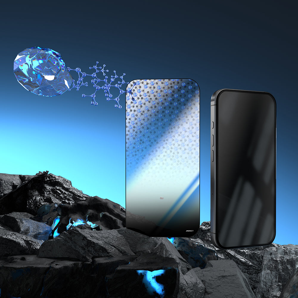 Apple iPhone 17 Pro Max Mohseven Safir Coating 3D Glue Privacy Hayalet Temperli Cam Ekran Koruyucu Siyah