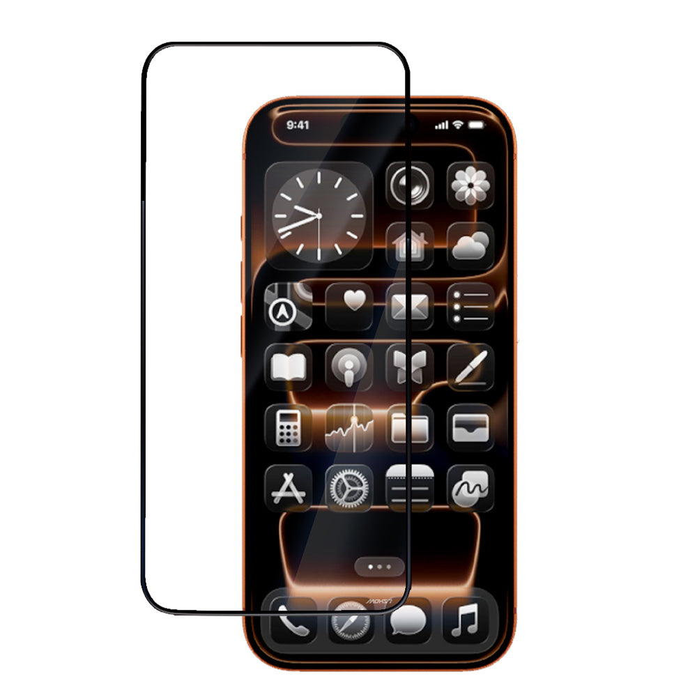 Apple iPhone 17 Pro Max Mohseven Safir Coating HD 3D Glue Temperli Cam Ekran Koruyucu Şeffaf