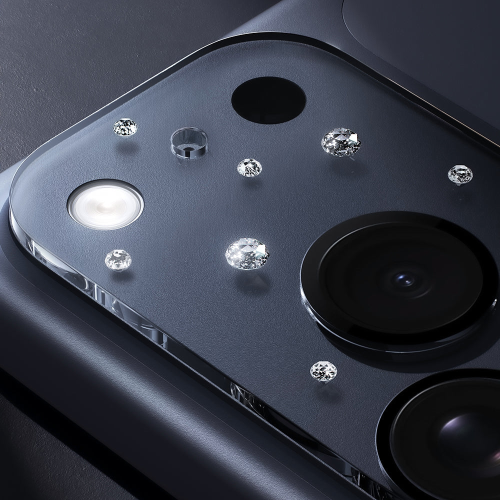 Apple iPhone 17 Pro Max Pynana Diamond Sky Serisi Taşlı Kamera Lens Koruyucu Şeffaf