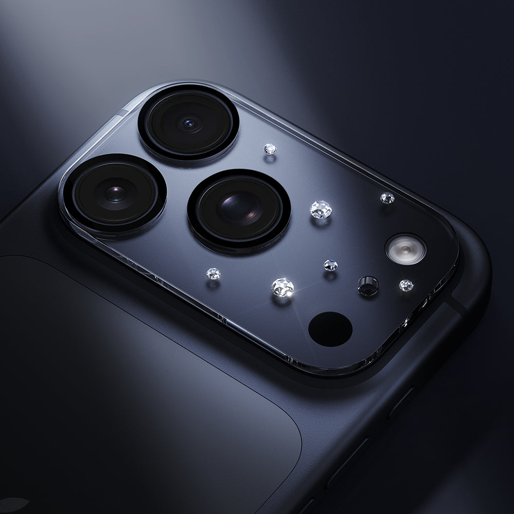 Apple iPhone 17 Pro Max Pynana Diamond Sky Serisi Taşlı Kamera Lens Koruyucu Şeffaf