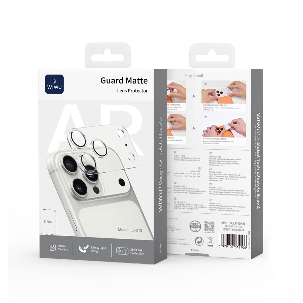 Apple iPhone 17 Pro Wiwu LG-013 Lens Guard Matte Kamera Lens Koruyucu Şeffaf