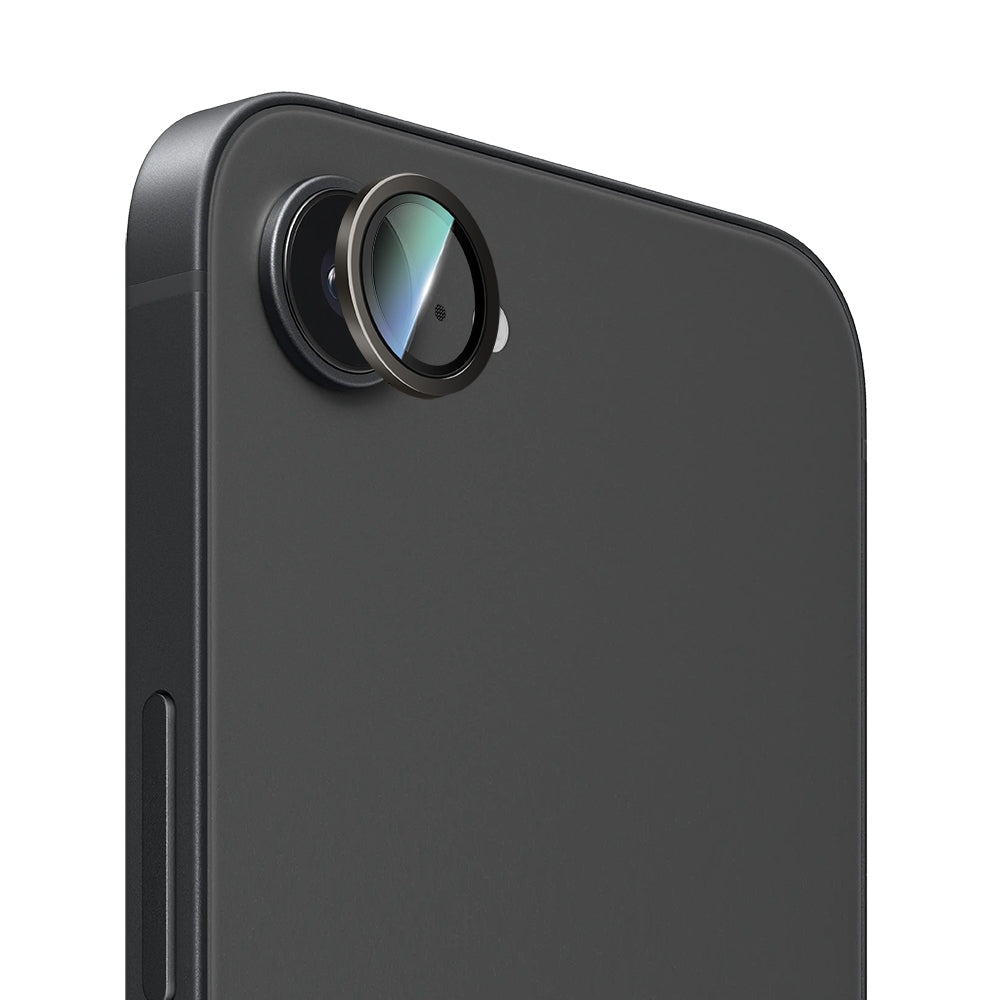 Apple iPhone 17E CaseWorld Alloy Serisi Oleofobik Anti Reflective Kamera Lens Koruyucu Siyah