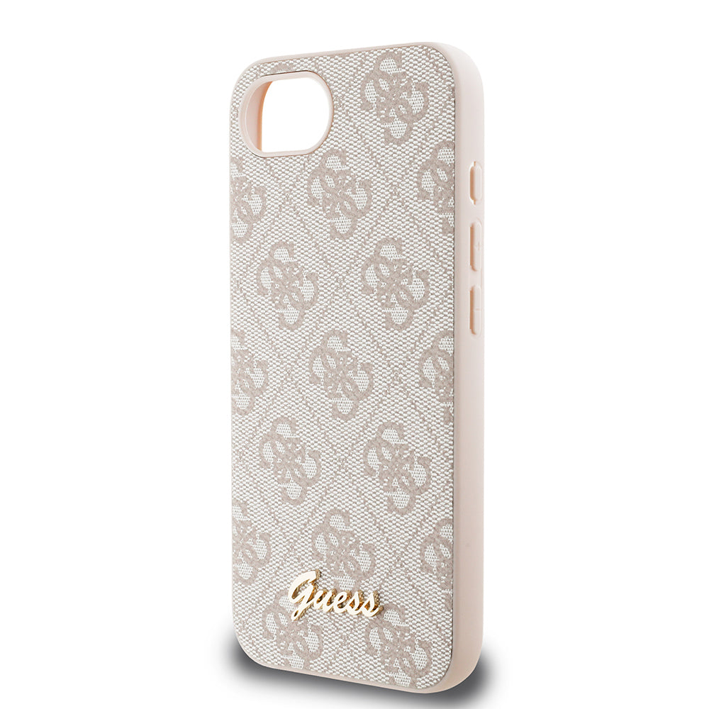 Apple iPhone 17E Kılıf Guess Orjinal Lisanslı 4G Desenli Script Metal Logolu Kapak Siyah