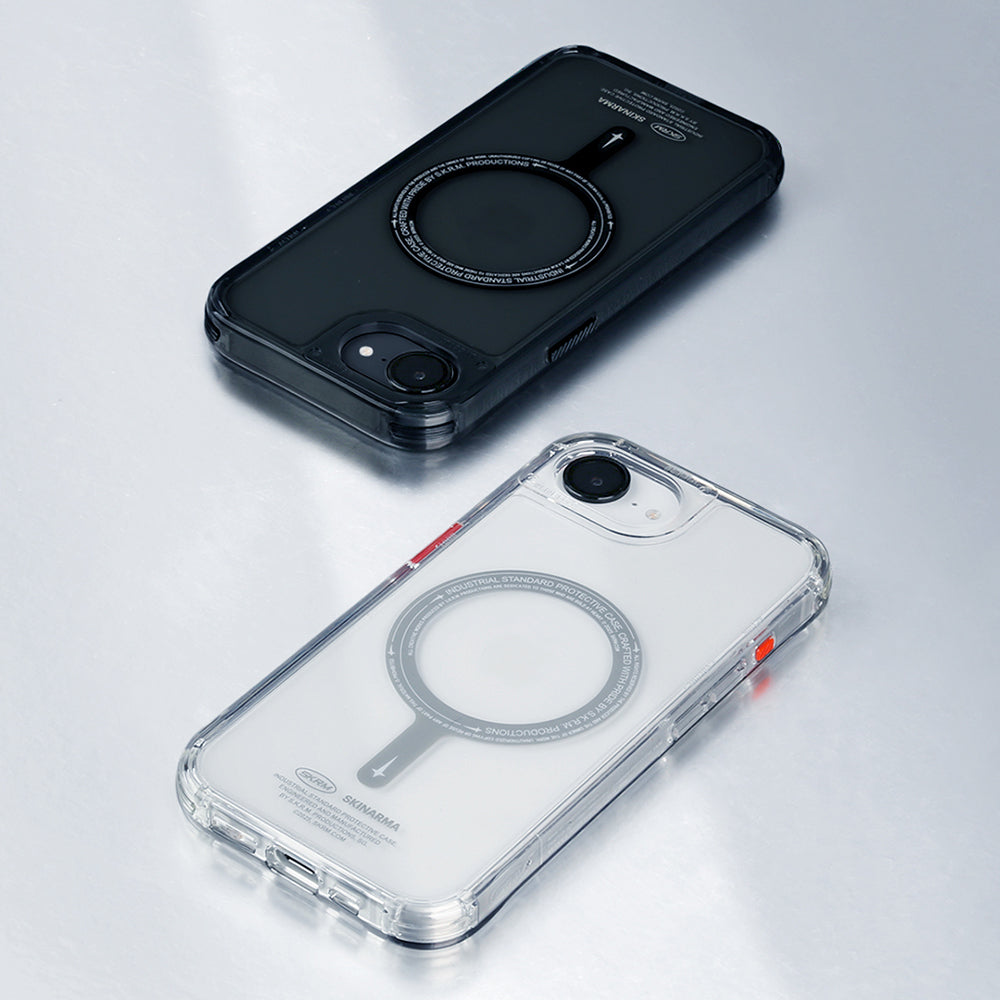 Apple iPhone 17E Kılıf M-safe Şarj Özellikli Şeffaf Airbag Tasarımlı Skinarma Saido Kapak Şeffaf