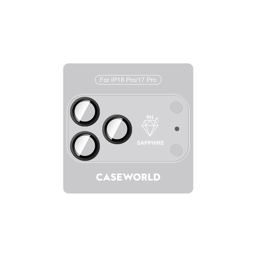 Apple iPhone 18 Pro CaseWorld Alloy Sapphire Safir One-Piece Anti Reflective Safir Kamera Lens Koruyucu Siyah
