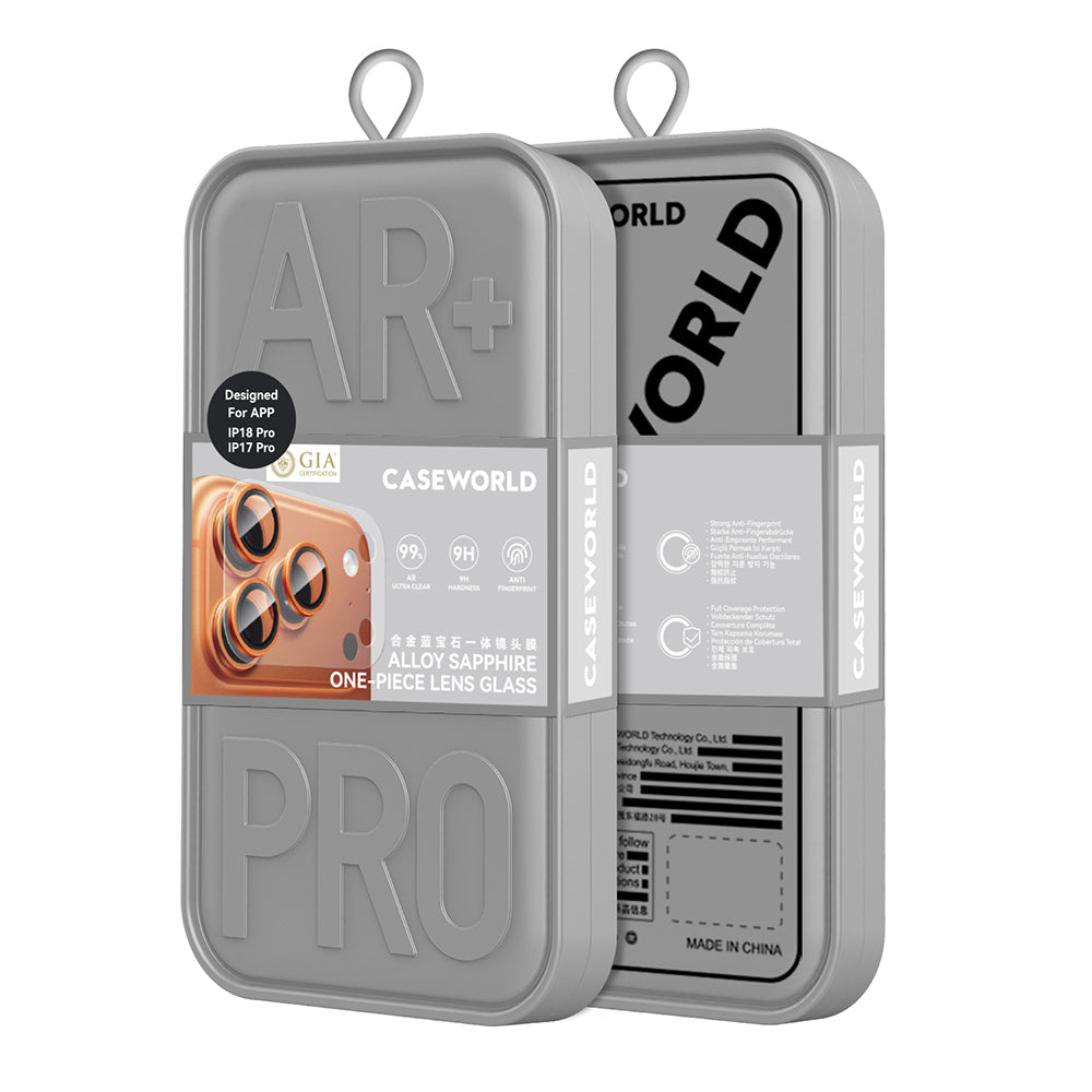 Apple iPhone 18 Pro CaseWorld Alloy Sapphire Safir One-Piece Anti Reflective Safir Kamera Lens Koruyucu Siyah