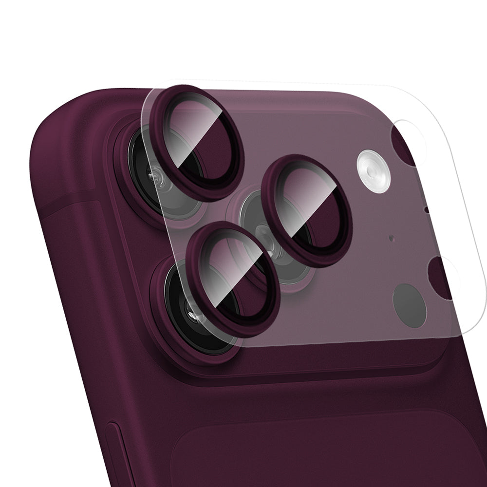 Apple iPhone 18 Pro CaseWorld Alloy Sapphire Safir One-Piece Anti Reflective Safir Kamera Lens Koruyucu Bordo