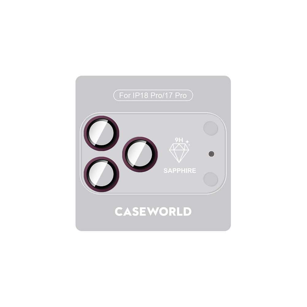 Apple iPhone 18 Pro CaseWorld Alloy Sapphire Safir One-Piece Anti Reflective Safir Kamera Lens Koruyucu Bordo