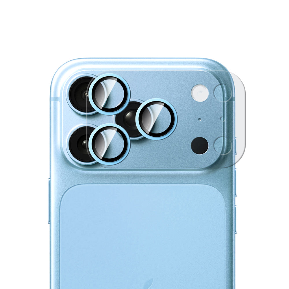 Apple iPhone 18 Pro CaseWorld Alloy Sapphire Safir One-Piece Anti Reflective Safir Kamera Lens Koruyucu Mavi