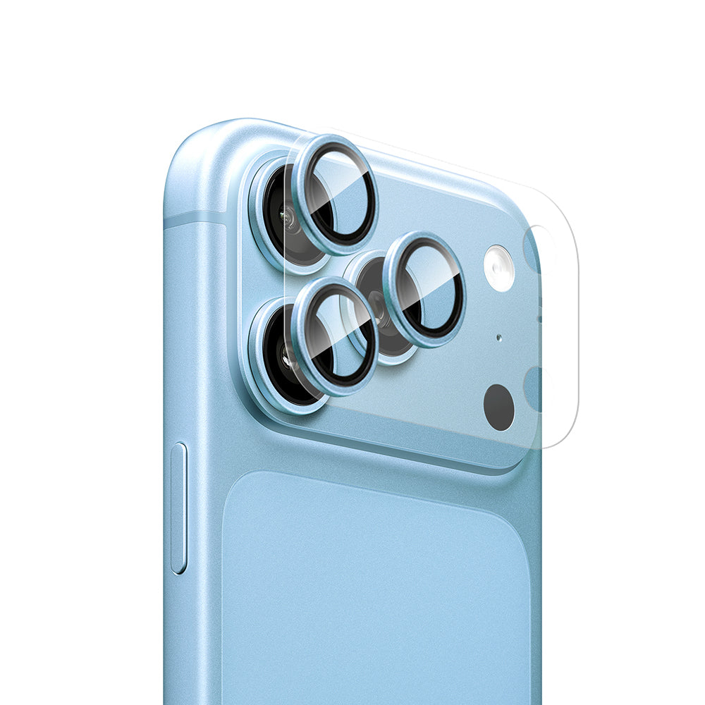 Apple iPhone 18 Pro CaseWorld Alloy Sapphire Safir One-Piece Anti Reflective Safir Kamera Lens Koruyucu Mavi